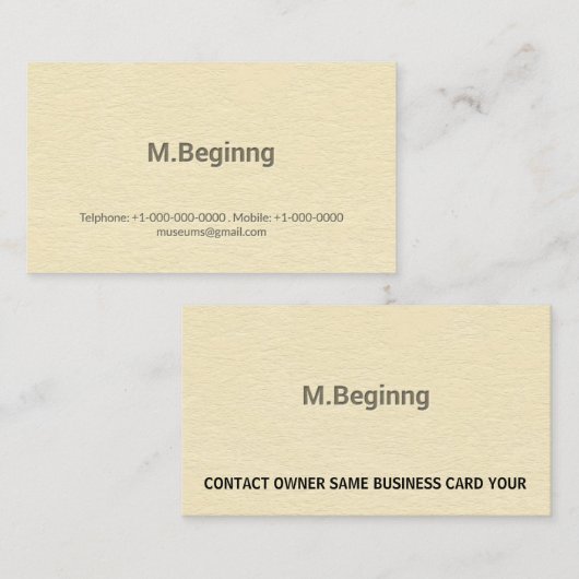 Letterpress Cream Colour Professional Visitekaartje (Voorkant / Achterkant)