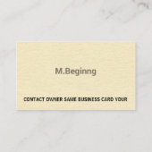 Letterpress Cream Colour Professional Visitekaartje (Achterkant)