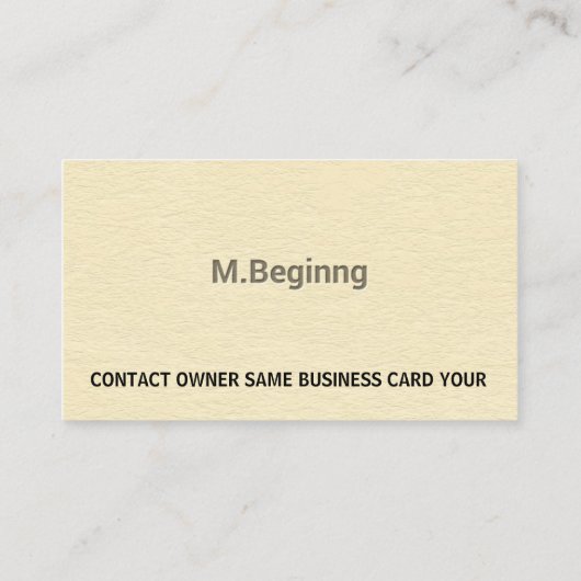 Letterpress Cream Colour Professional Visitekaartje (Achterkant)