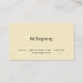 Letterpress Cream Colour Professional Visitekaartje (Voorkant)