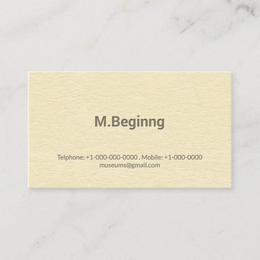 Letterpress Cream Colour Professional Visitekaartje (Voorkant)