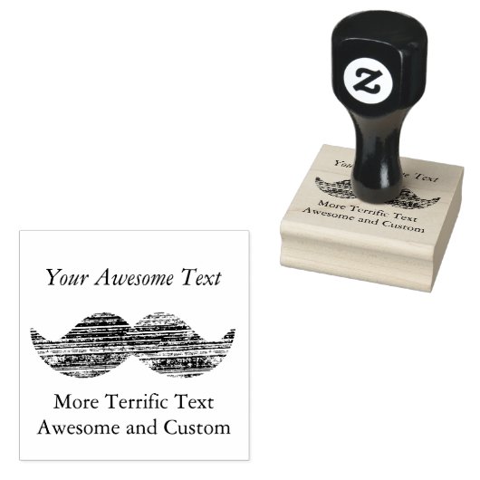 Letterpress-Ish snor (of andere grafische) Custom Rubberstempel (Gestempeld)