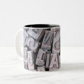 Letterpress Metal Type Mok (Voorkant links)