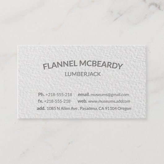 Letterpress Modern Professional White Visitekaartje (Voorkant)