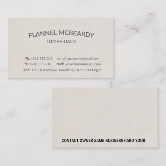 Letterpress modern professioneel Visitekaartje (Voorkant / Achterkant)