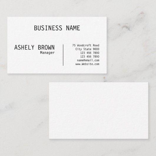 Letterpress Real State Professional Visitekaartje (Voorkant / Achterkant)