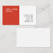 Letterpress Red Professional Modern Visitekaartje (Voorkant / Achterkant)
