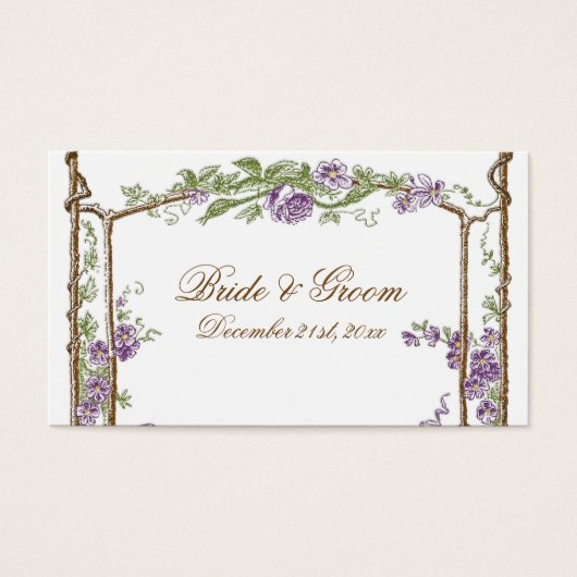 Letterpress Stijl  Faux Bois Trellis - Blauw Visitekaartjes (Voorkant)