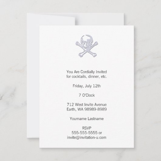 Letterpress stijl Jolly Roger Kaart (Voorkant)