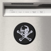 Letterpress stijl Jolly Roger Magneet (Insitu (Vaatwasser))