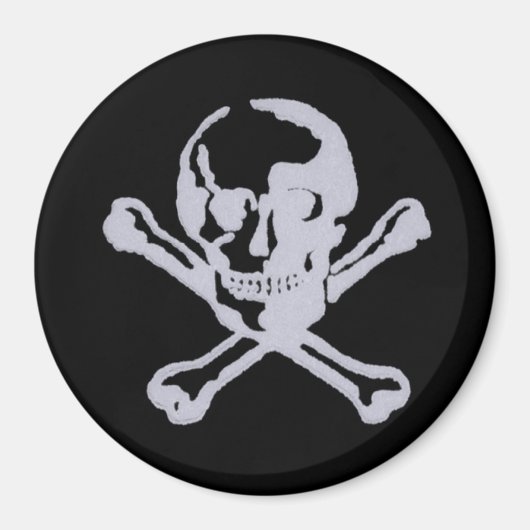 Letterpress stijl Jolly Roger Magneet (Voorkant)