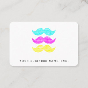 Letterpress Style CMY - Mustaches Euro Visitekaartje