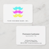 Letterpress Style CMY Mustaches Euro Visitekaartje (Voorkant / Achterkant)