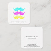 Letterpress Style CMY-mustaches Vierkante Visitekaartje (Voorkant / Achterkant)