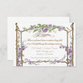 Letterpress Style  Faux Bois Trellis - Blue Kaart (Voorkant / Achterkant)