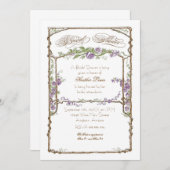 Letterpress Style  Faux Bois Trellis Coral Kaart (Voorkant / Achterkant)