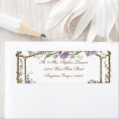 Letterpress Style  Faux Bois Trellis Paars Etiket (Insitu)