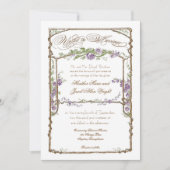 Letterpress Style  Faux Bois Trellis Paars Kaart (Voorkant)