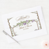 Letterpress Style Faux Bois Trellis Paars Rechthoekige Sticker (Envelop)