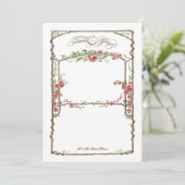 Letterpress Style  Faux Bois Trellis - Red Bedankkaart (Staand voorkant)