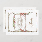 Letterpress Style  Faux Bois Trellis - Red Briefkaart (Voorkant / Achterkant)