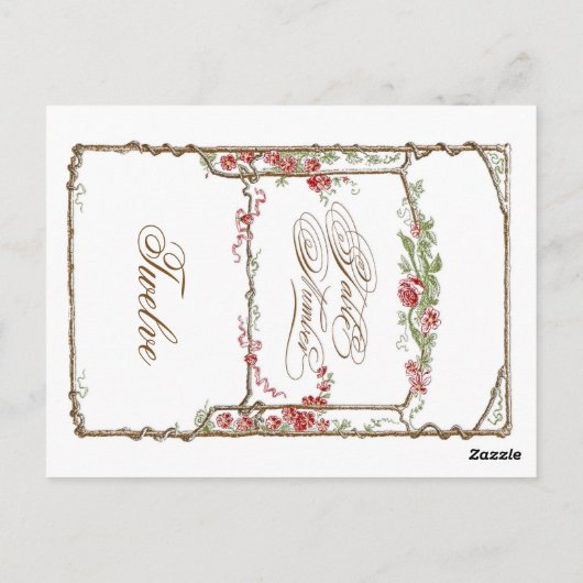 Letterpress Style  Faux Bois Trellis - Red Briefkaart (Achterkant)