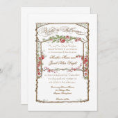 Letterpress Style Faux Bois Trellis - Red Kaart (Voorkant / Achterkant)