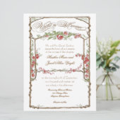 Letterpress Style  Faux Bois Trellis - Red Kaart (Staand voorkant)