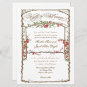 Letterpress Style  Faux Bois Trellis - Red Kaart (Voorkant / Achterkant)