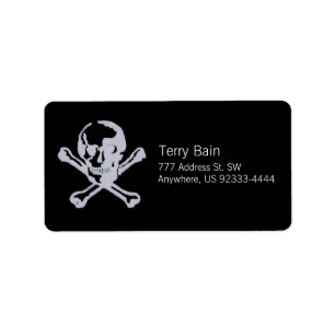 Letterpress Style Jolly Roger Etiket
