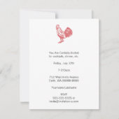 Letterpress Style Red Rooster Kaart (Voorkant)