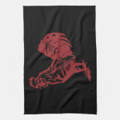 Letterpress Style Red Rooster Theedoek (Verticaal)