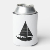 Letterpress Style Sailboot Blikjeskoeler (Blikje Voorkant)