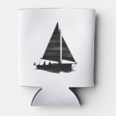 Letterpress Style Sailboot Blikjeskoeler (Voorkant)