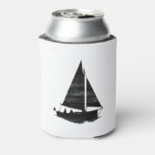 Letterpress Style Sailboot Blikjeskoeler (Blikje Achterkant)