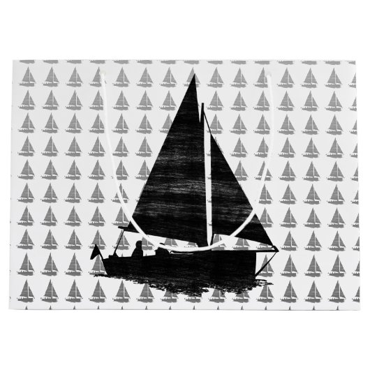 Letterpress Style Sailboot Groot Cadeauzakje (Voorkant)