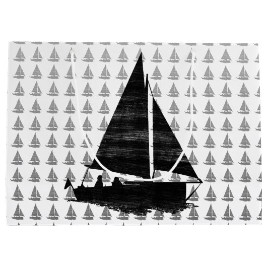 Letterpress Style Sailboot Groot Cadeauzakje (Achterkant)