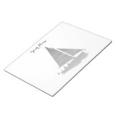 Letterpress Style Sailboot Notitieblok (Schuin)