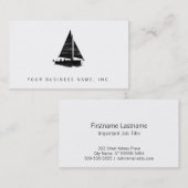 Letterpress Style Sailboot Visitekaartje (Voorkant / Achterkant)