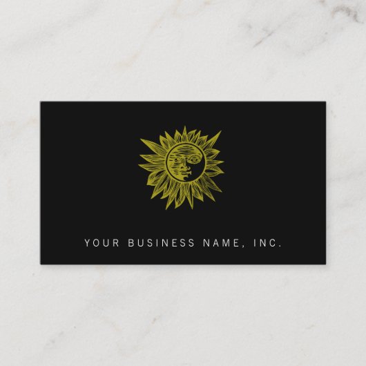 Letterpress Style Sun Visitekaartje (Voorkant)