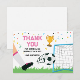 Letterpress Thank You Card Soccer Sport Birthday ( Bedankkaart