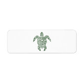 Letterpress Tribal Style Turtle Etiket (Voorkant)