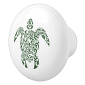 Letterpress Tribal Style Turtle Keramische Knop (Rechts)