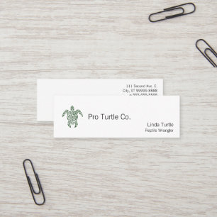 Letterpress Tribal Style Turtle Mini Visitekaartje