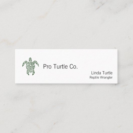 Letterpress Tribal Style Turtle Mini Visitekaartje (Voorkant)