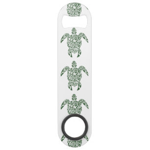 Letterpress Tribal Style Turtle Speed Flessenopener