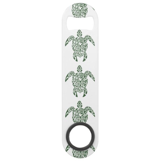 Letterpress Tribal Style Turtle Speed Flessenopener (Voorkant)