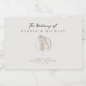 Letterpress twig gepersonaliseerde bruiloft sparkling wijnetiket (Enkel label)