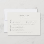 Letterpress twig ivoor bruiloft maaltijd keuzes RS RSVP Kaartje (Achterkant)