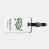 Letterpress USA Map Bagagelabel (Achterkant horizontaal)